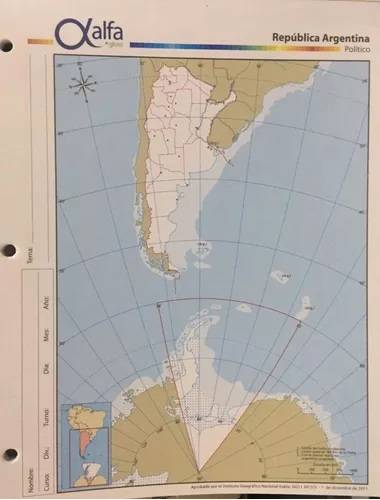 Mapa Alfa N3 Poltico Argentina Bicontinental 40 Hjs