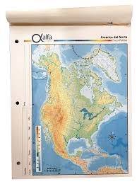 Mapa Alfa N3 Fsico Poltico America Del Norte 40 Hjs