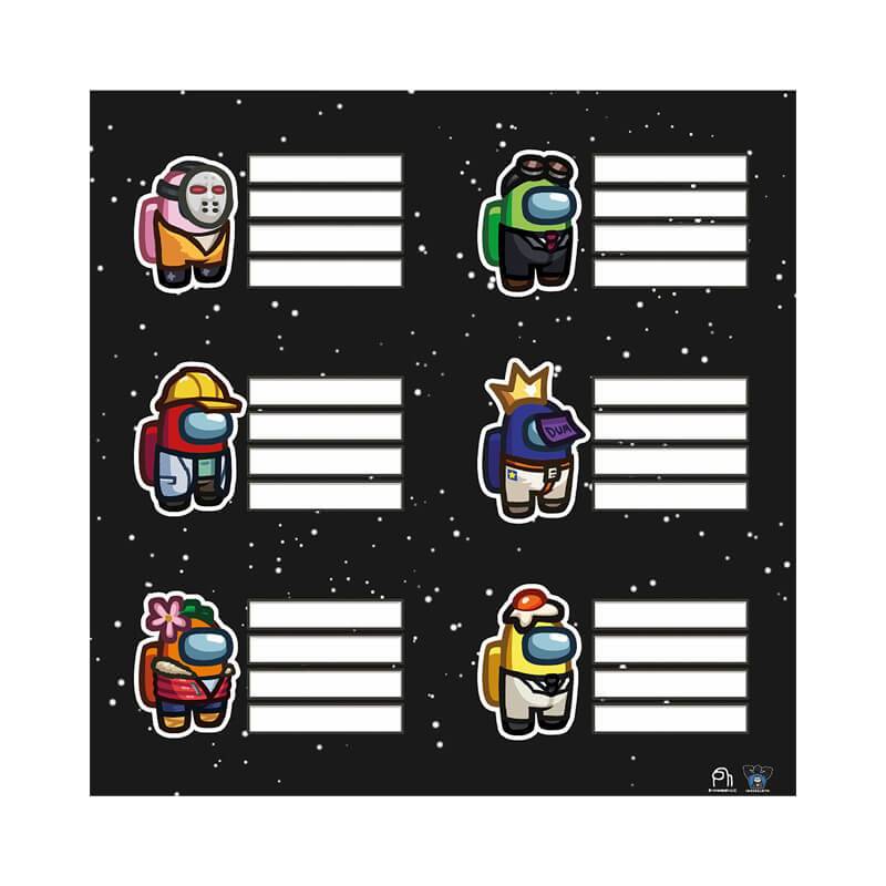 Etiqueta Escolar Mooving (2X6) Among Us 1217