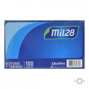 Fichas Mil28 Rayadas N° 3 Paq X 100