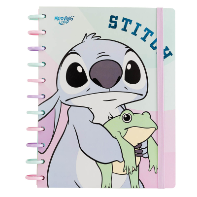 Cuaderno Mooving A4 C/Discos Stitch 80H + Stickers 1711244 