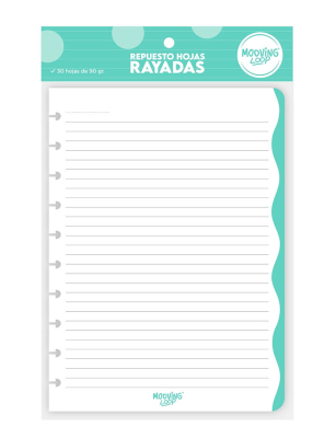 Repuesto De Cuaderno Mooving Loop A4 X 30H Rayado 1712011 