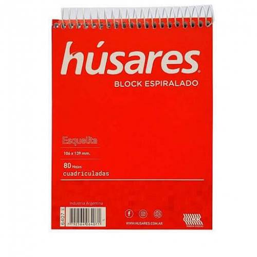 Block Husares 6404 C/espiral A5 X 80 Hjs Cuadriculado