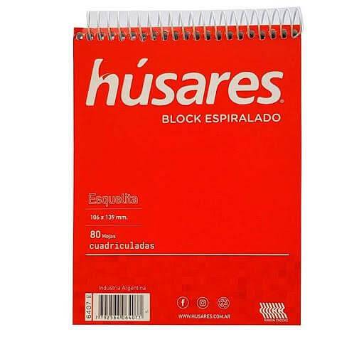 Block Husares 6404 C/Espiral A5 X 80 Hjs Cuadriculado