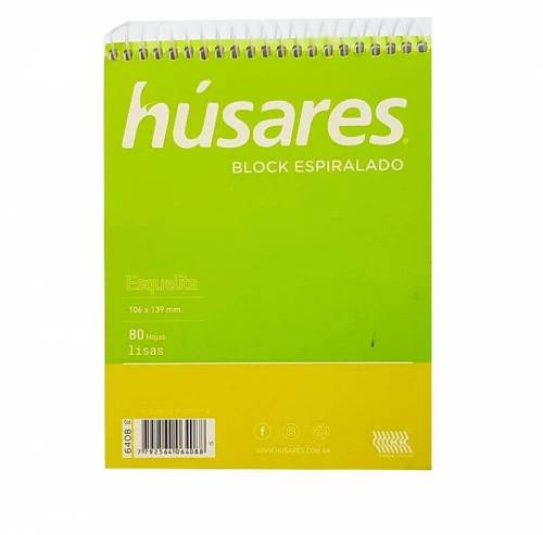 Block Husares 6408 C/espiral A6 X 80 Hjs Liso
