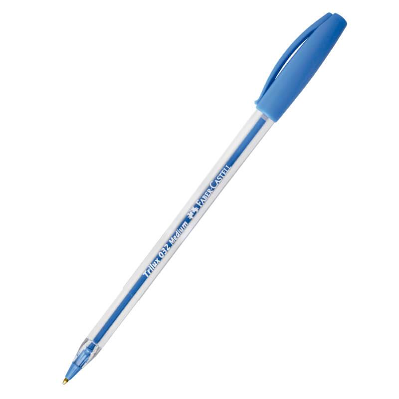 Boligrafo Faber Trilux 1Mm Celeste Caja X 12 Un