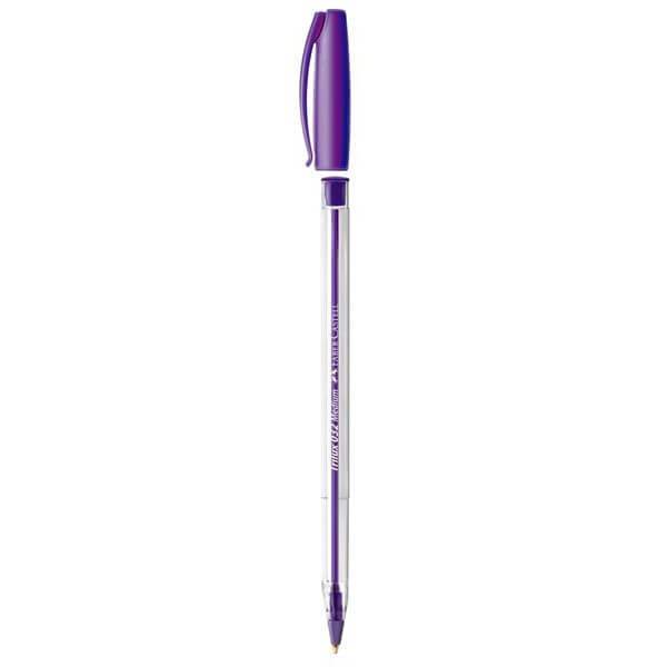Boligrafo Faber Trilux 1Mm Lila Caja X 12 Un