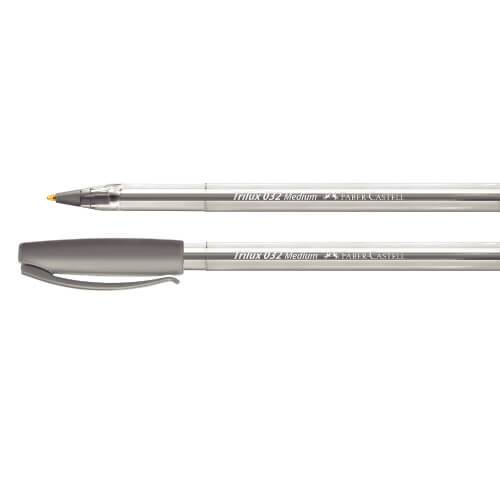 Boligrafo Faber Trilux 1Mm Plata Caja X 12 Un