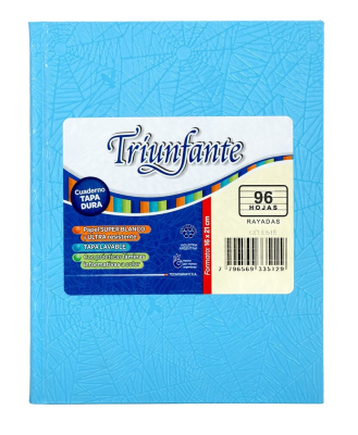 Cuaderno Triunfante Forrado T/D 96 Hjs Rayado Celeste