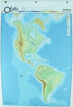 Mapa Alfa N°3 Físico Político América 40 Hjs