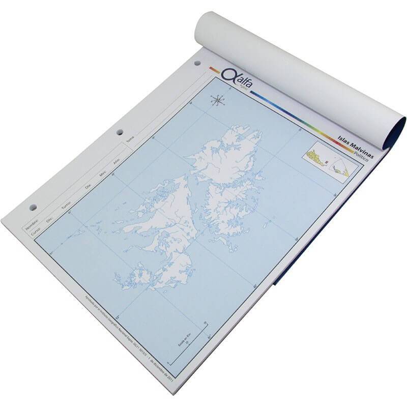 Mapa Alfa N°3 Político Islas Malvinas 40 Hjs