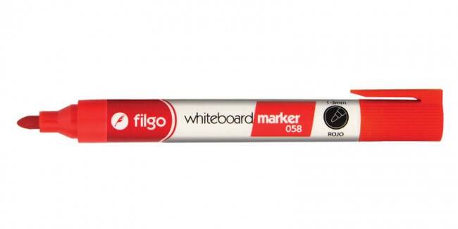 Marcador Filgo 058 P/Pizarra Blanca Pta Red Rojo