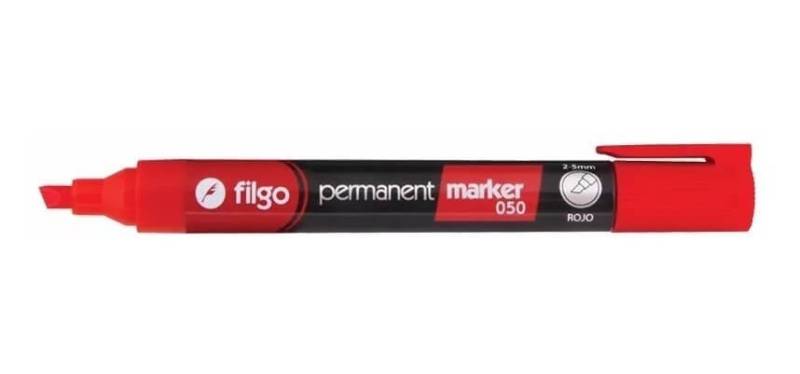 Marcador Filgo 050 Permanente Pta Bisel Rojo