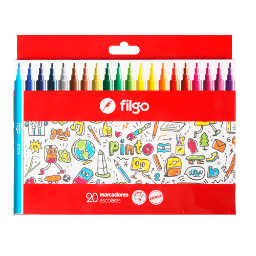 Marcadores Filgo Pinto Escolar Caja X 20 Colores 2220