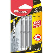 Minas Maped Black'peps Reload 0.5mm Hb Blister X 3 Ref:560511