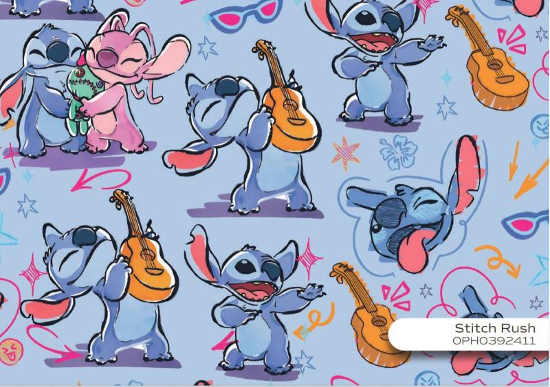 Papel Plastificado Muresco X 10 Unid Stitch Rush 3924