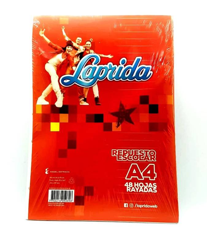 Repuesto Laprida A4 X 48 Hjs Cuadriculado