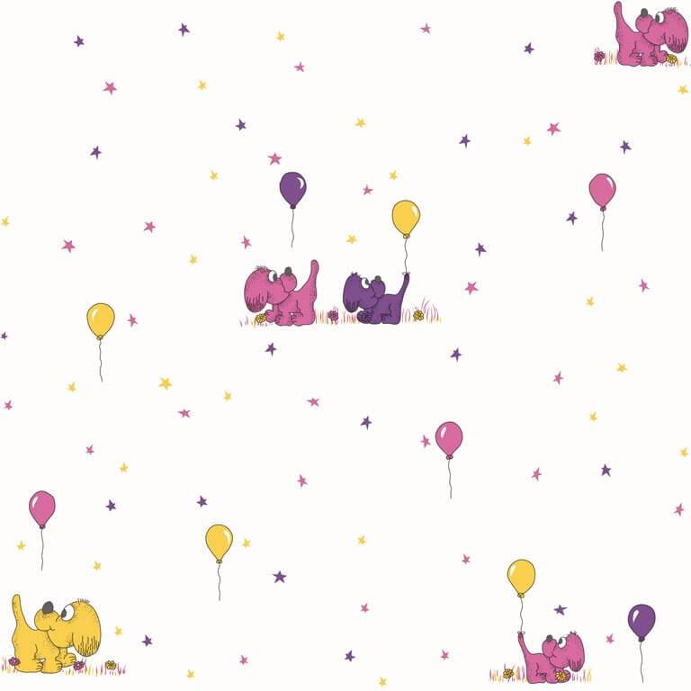 Rollo Autoadhesivo Oritec Perrito Con Globos X 10 Mts