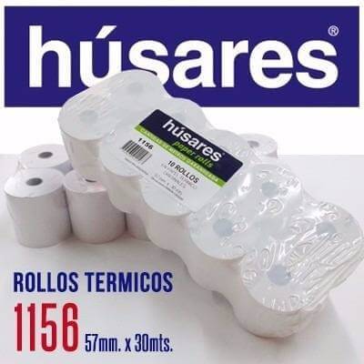 Rollo Husares P/Registradora 1156 Termico 57Mm X 30Mts Paq X 10 U