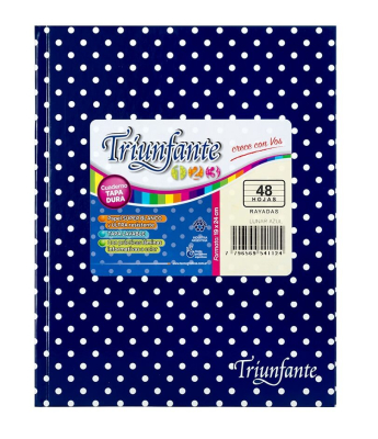 Cuaderno Triunfante 123 Lunares 19X23 T/D 48 Hjs Rayado Azul