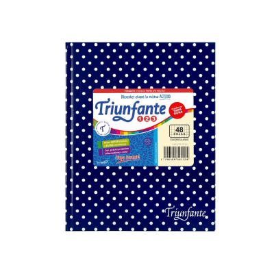 Cuaderno Triunfante 123 Lunares 19X23 T/D 48 Hjs Cuadriculado Azul