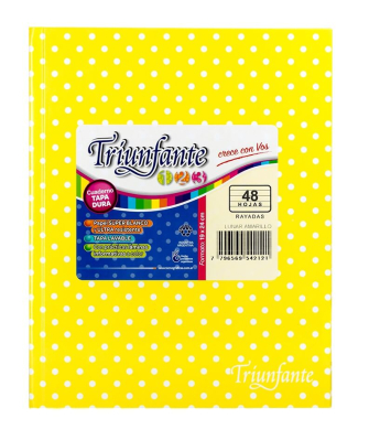Cuaderno Triunfante 123 Lunares 19X23 T/D 48 Hjs Rayado Amarillo