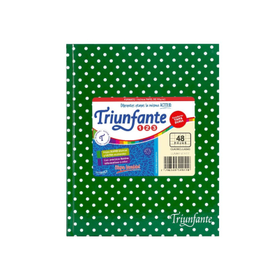 Cuaderno Triunfante 123 Lunares 19X23 T/D 48 Hjs Cuadriculado Verde