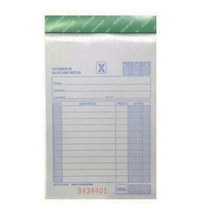 Talonario Alianza Duplicado Chico