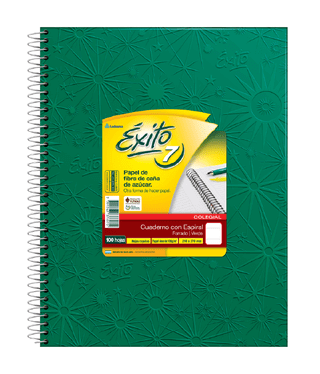 Cuaderno Éxito E7 21X27 Forrado Verde C/Esp T/D 100 Hjs Cuadric