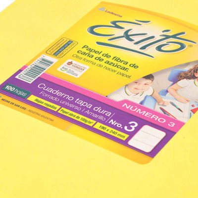Cuaderno Éxito 19X24 Forrado Td 100 Hjs Rayado Amarillo