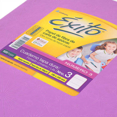 Cuaderno Éxito 19X24 Forrado Td 100 Hjs Rayado Lila