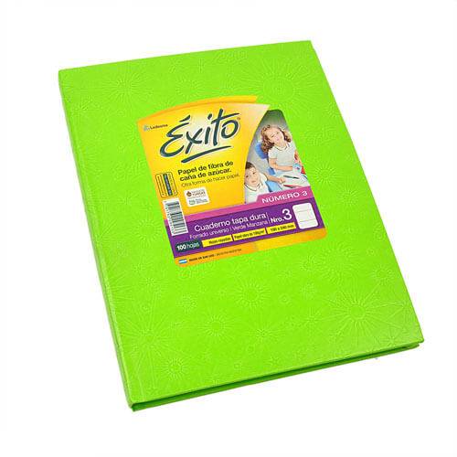 Cuaderno Éxito 19X24 Forrado Td 100 Hjs Rayado Verde Mza
