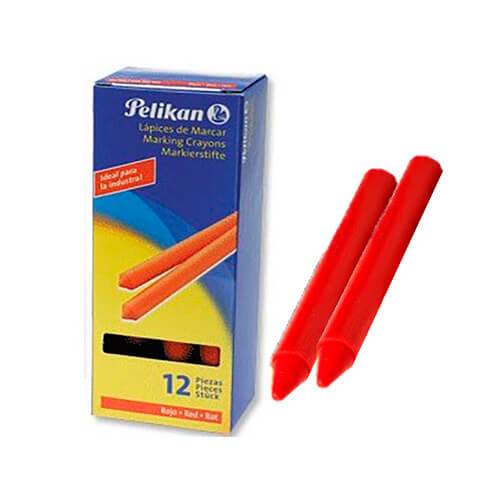 Tizón Marcador Pelikan 762 De Cera Rojo Caja X 12