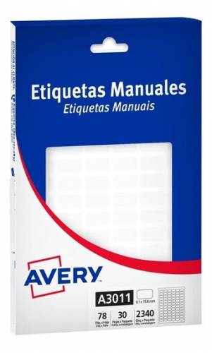 Etiquetas Avery A6 Comercial A3011 X 30 Hjs (8.1 X 15.8 Cm)