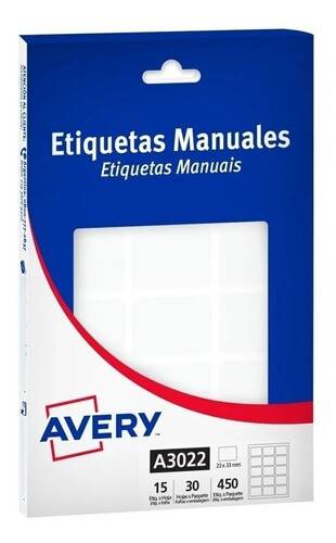 Etiquetas Avery A6 Comercial A3022 X 30 Hjs (23 X 33 Cm)