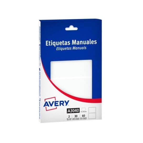 Etiquetas Avery A6 Comercial A3040 X 30 Hjs (75 X 103 Cm)