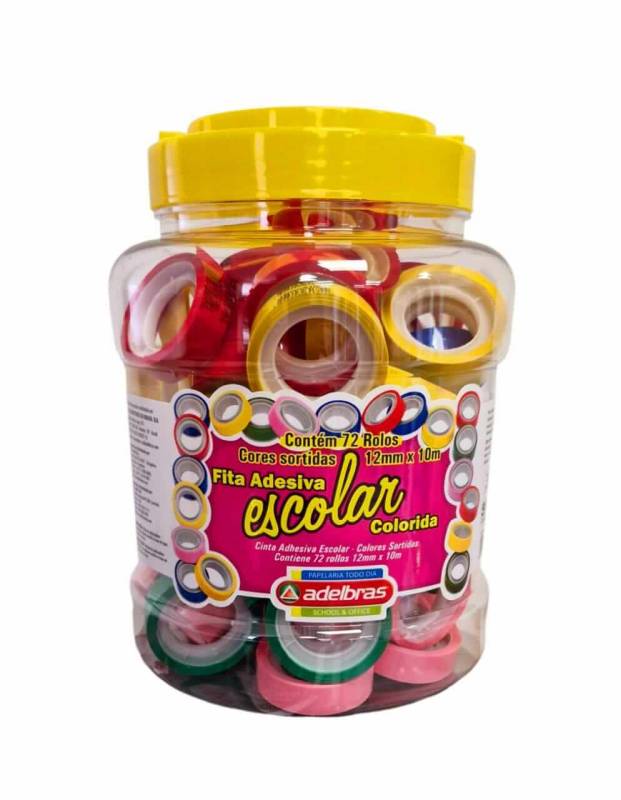 Cinta Adhesiva Adelbras Color 12Mm X 10 Mts Pote X 72 Unid