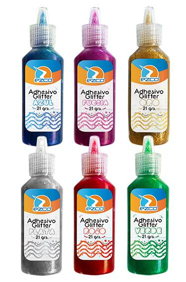 Adhesivo Glitter Ezco 21 Grs Surtido