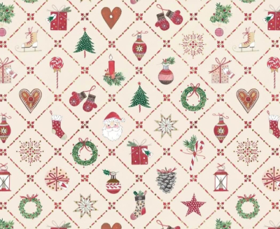 Papel Afiche Muresco F01480 Patron Navideño  Paq X 10 Un
