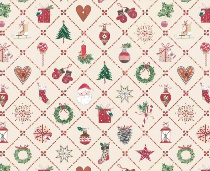 Papel Afiche Muresco F01480 Patron Navideño  Paq X 10 Un