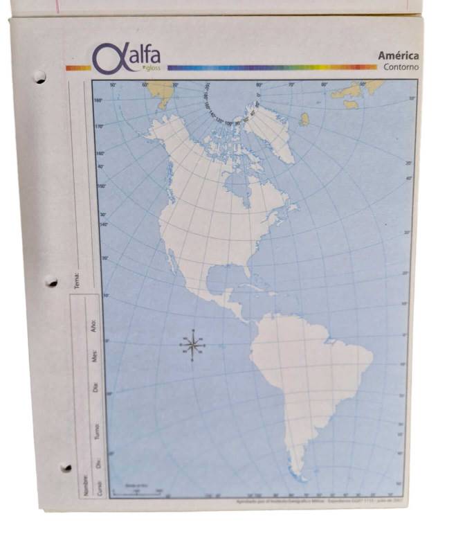Mapa Alfa N°3 Contorno América 40 Hjs