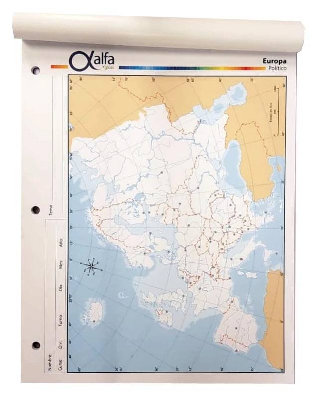 Mapa Alfa N°3 Político Europa 40 Hjs