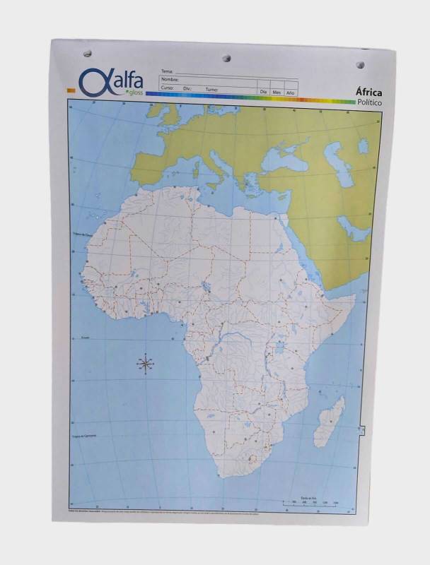 Mapa Alfa N°5 Político África 20 Hjs