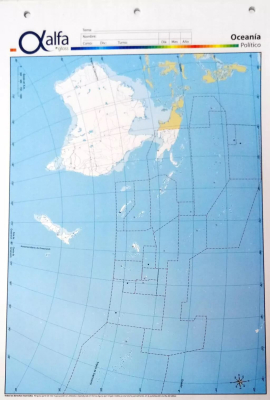 Mapa Alfa N°5 Político Oceanía 20 Hjs