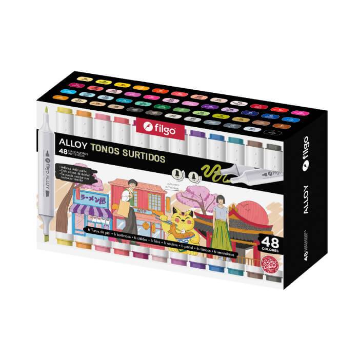 Marcadores Filgo Alloy Doble Punta Estuche X 48 Colores