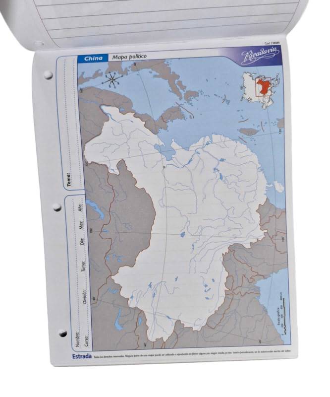 Mapa Rivadavia N°3 Político China 40 Hjs