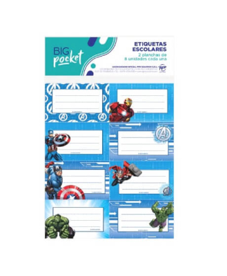 Etiqueta Escolar Ppr Avengers 2X8