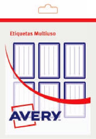Etiquetas Avery Escolar Rectang (38x60) Azul 13221n X 18 Etiq