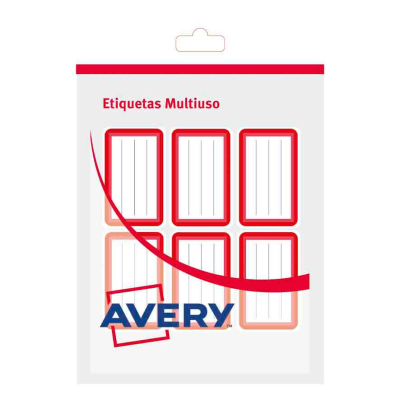 Etiquetas Escolar Rectang Avery (38X60) Rojo 13245N X 18 Etiq