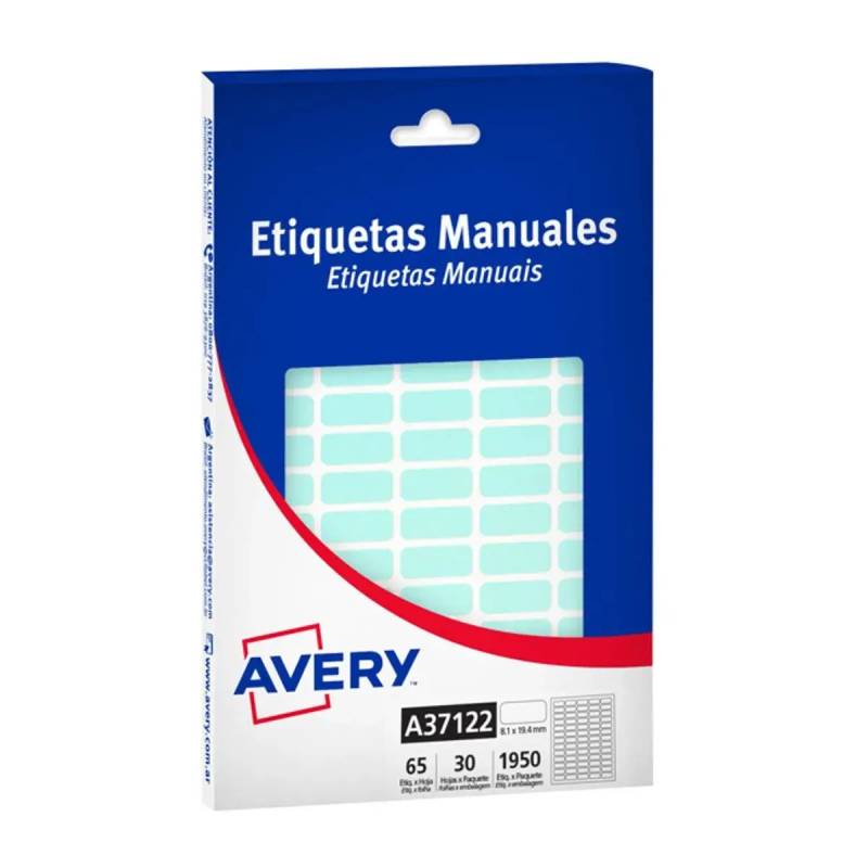 Etiquetas Avery A6 37122 Pastel Celeste X 30 Hjs